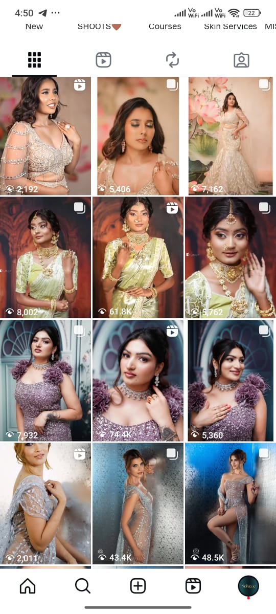 Solvene Beauty makeup artist Instagram reels and content showcasing transformation work